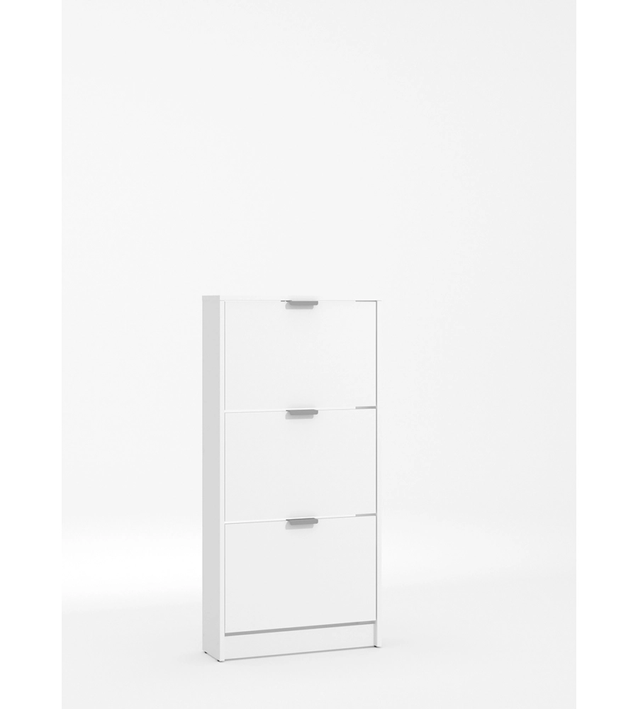 SCARPIERA BIANCA CON 3 ANTE 58X18X119 CM
